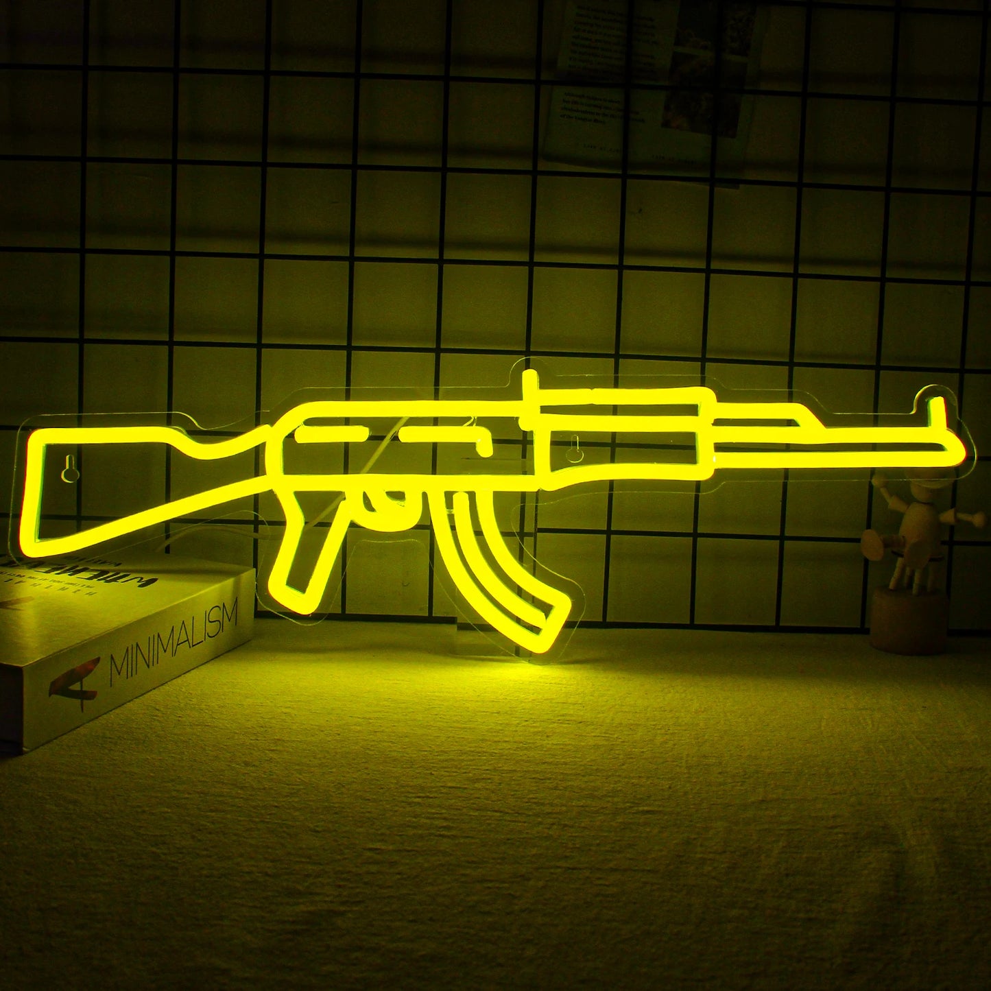 Gun Neon Sign art Neon Light Led AK 47 Cool Hanging Night Light
