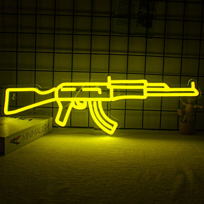 Gun Neon Sign art Neon Light Led AK 47 Cool Hanging Night Light